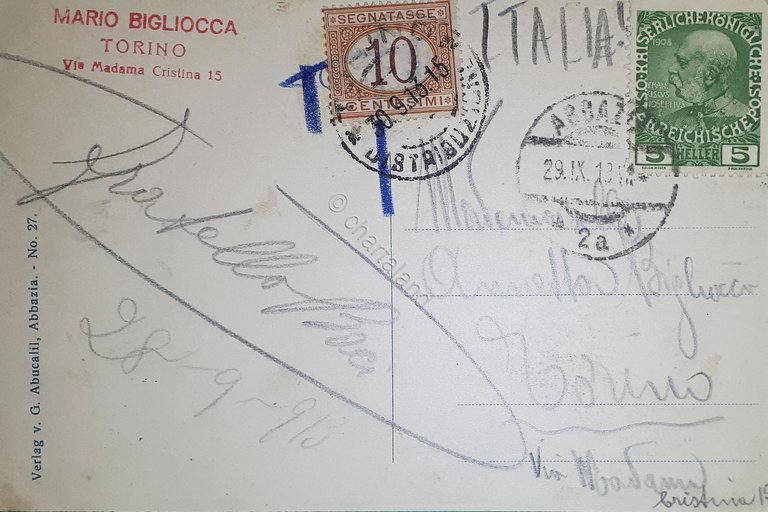 Cartolina - Gruss aus Abbazia - Hafen Partie - 1913