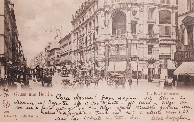 Cartolina - Gruss aus Berlin - Die Friedrichstrasse - 1899
