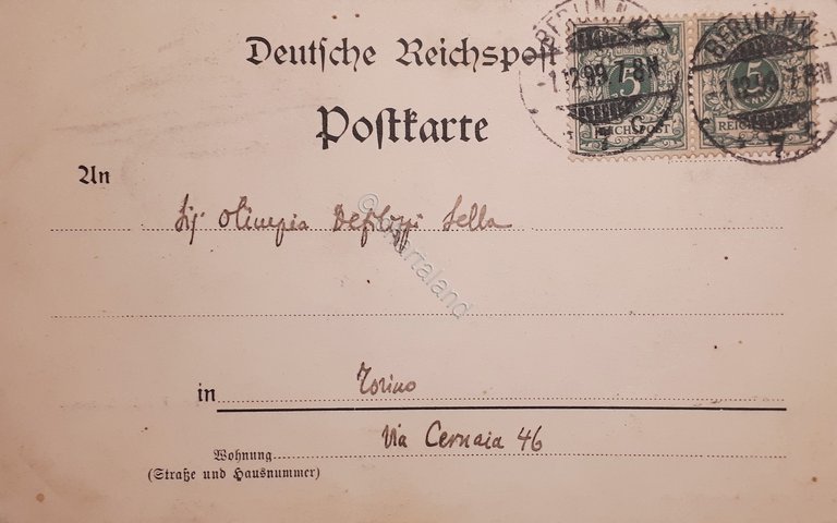 Cartolina - Gruss aus Berlin - Die Friedrichstrasse - 1899