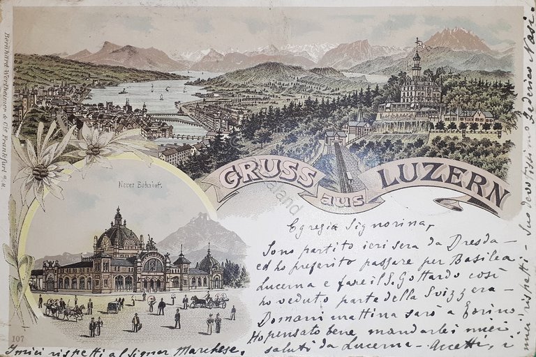 Cartolina - Gruss aus Luzern - Svizzera - 1907