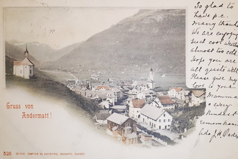 Cartolina - Gruss von Andermatt - Svizzera - 1908