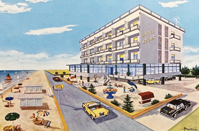 Cartolina - Hotel Atlas - Viale G. Marconi - Alba …