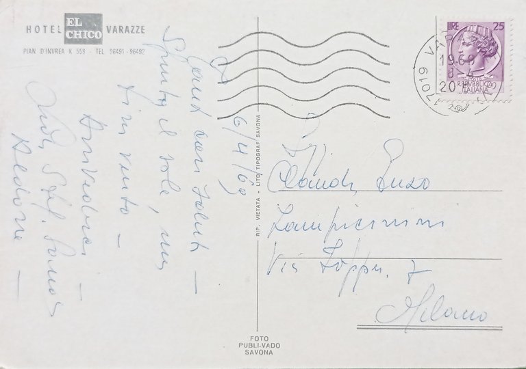 Cartolina - Hotel El Chico - Varazze - 1969