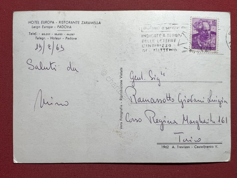Cartolina - Hotel Europa - Ristorante Zaramella - Padova - … | Immagine Gallery 4