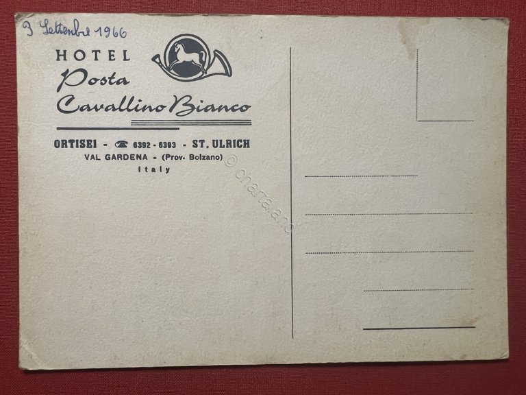 Cartolina - Hotel Posta Cavallino Bianco - Ortisei - St. …