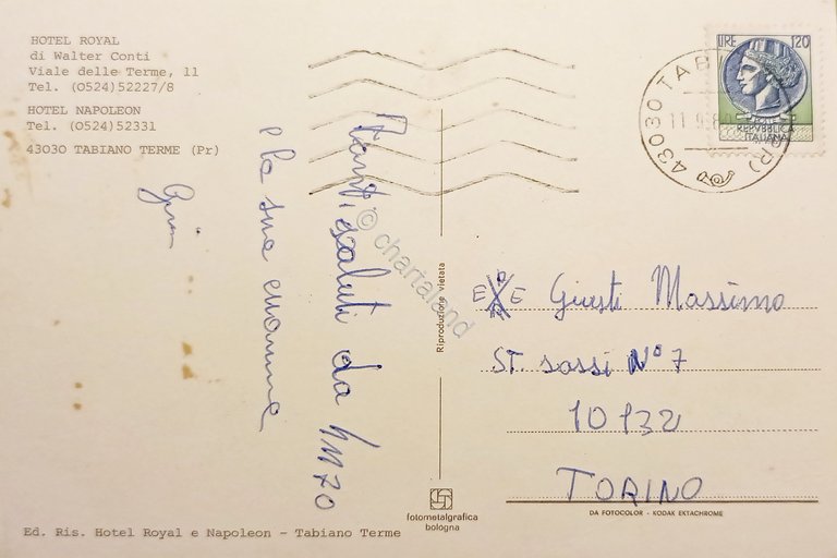 Cartolina - Hotel Royal e Hotel Napoleon - Tabiano Terme …