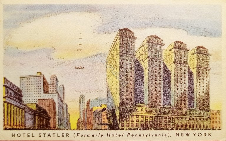 Cartolina - Hotel Statler - New York - 1950
