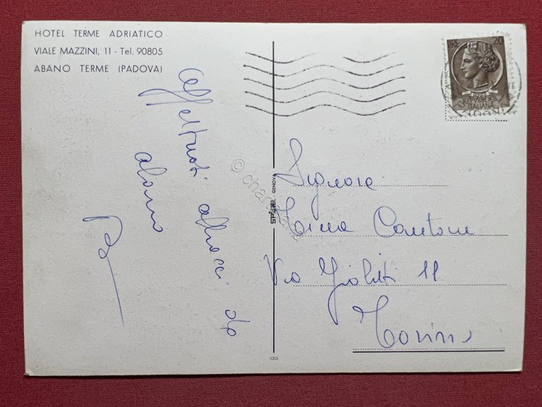 Cartolina - Hotel Terme Adriatico - Viale Mazzini - Abano …