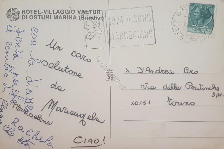 Cartolina - Hotel Villaggio Valtur di Ostuni Marina ( Brindisi …