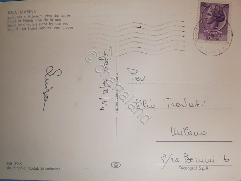 Cartolina - Igea Marina - Spiaggia e Alberghi visti dal …