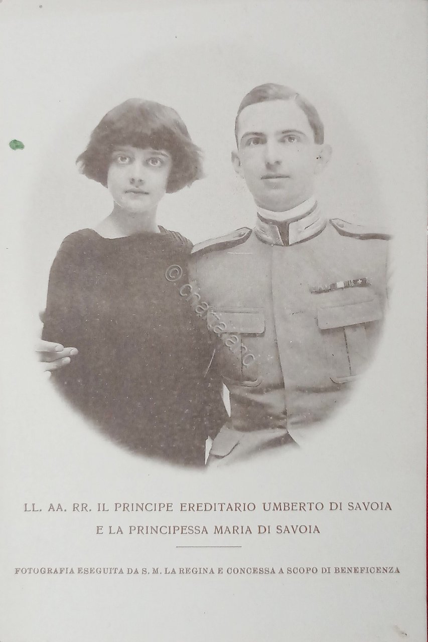 Cartolina - Il Principe Ereditario Umberto di Savoia e Maria …