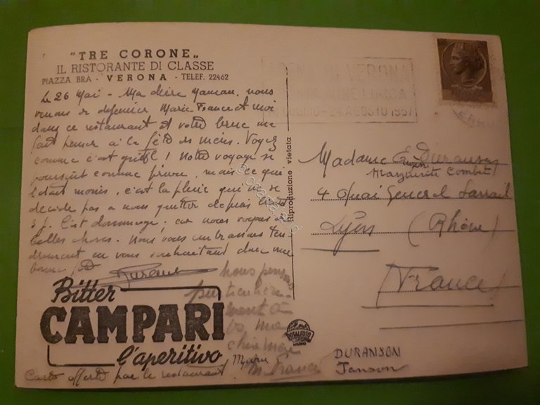 Cartolina - Il ristorante " Tre corone " - Piazza …