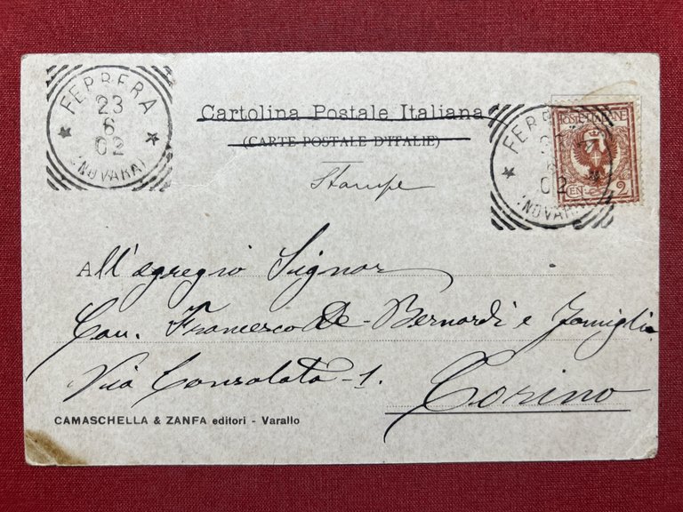 Cartolina - In Valsesia - Cervatto - 1902