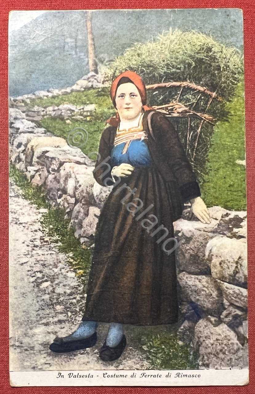 Cartolina - In Valsesia - Costume di Ferrate di Rimasco …