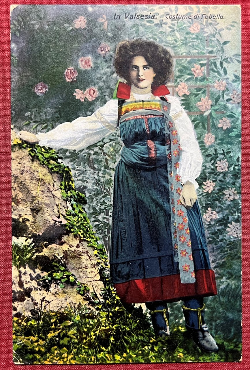 Cartolina - In Valsesia - Costume di Fobello - 1910