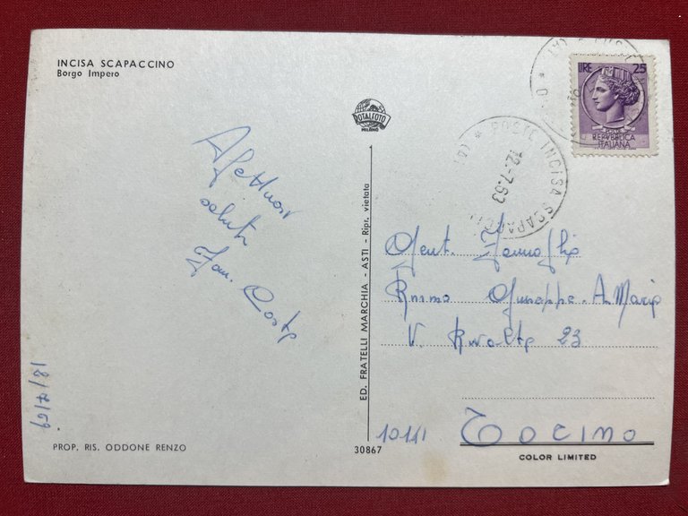 Cartolina - Incisa Scapaccino ( Asti ) - Borgo Impero …