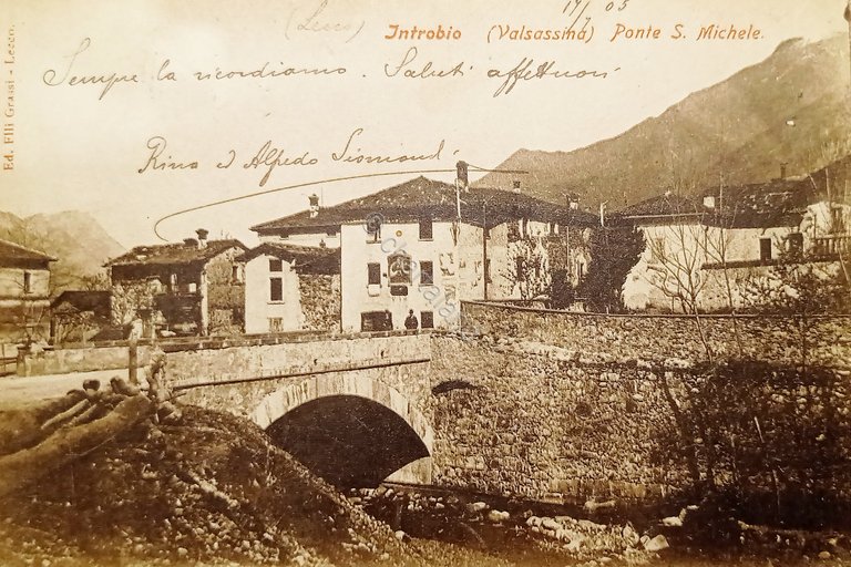 Cartolina - Introbio ( Valsassina ) - Ponte S. Michele …