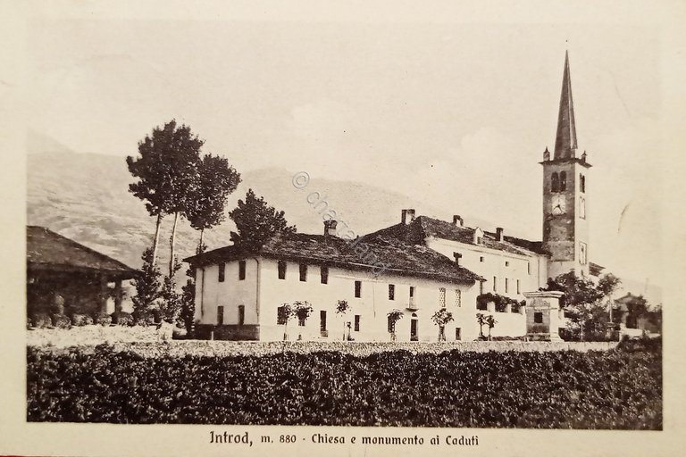 Cartolina - Introd ( Valle d'Aosta ) - Chiesa e …