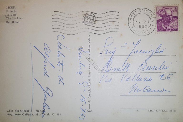Cartolina - Ischia - Il Porto - 1963