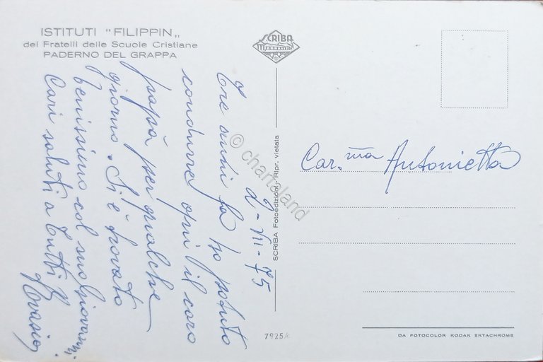 Cartolina - Istituti Filippin - Paderno del Grappa - 1975
