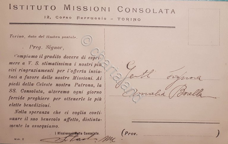 Cartolina - Istituto Missioni Consolata - Torino - Orfanelli Neri …