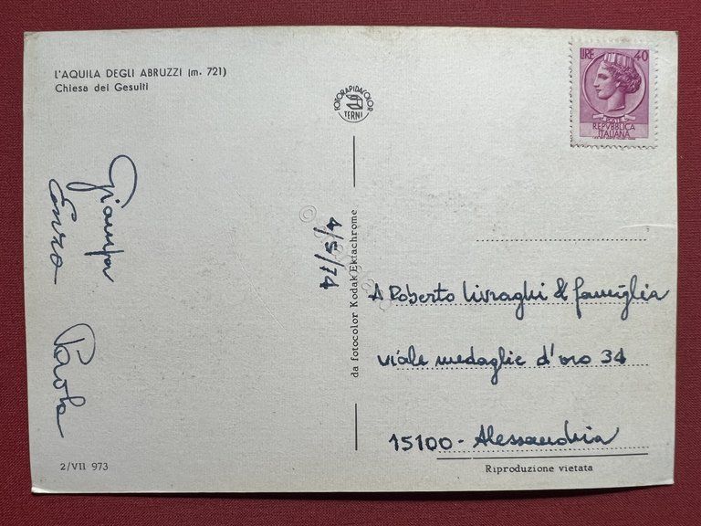 Cartolina - L'Aquila degli Abruzzi - Chiesa dei Gesuiti - …