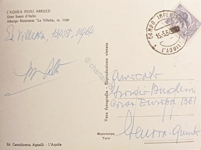 Cartolina - L'Aquila degli Abruzzi - Gran Sasso d'Italia - …