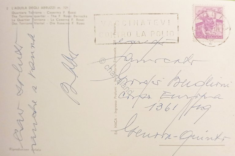 Cartolina - L'Aquila degli Abruzzi - Quartiere Torrione - Caserma …