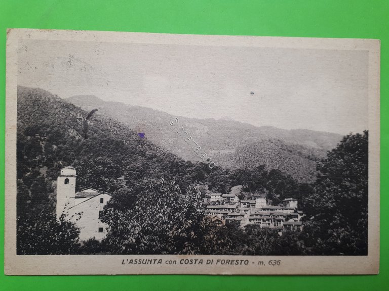 Cartolina - L'Assunta con Costa di Foresto - 1952