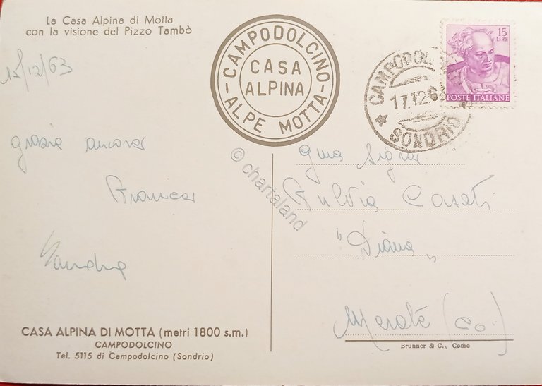 Cartolina - La Casa Alpina di Motta - Campodolcino ( …