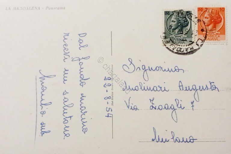 Cartolina - La Maddalena - Panorama - 1954