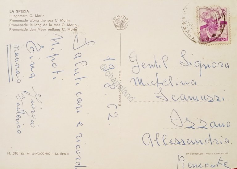 Cartolina - La Spezia - Lungomare C. Morin - 1962