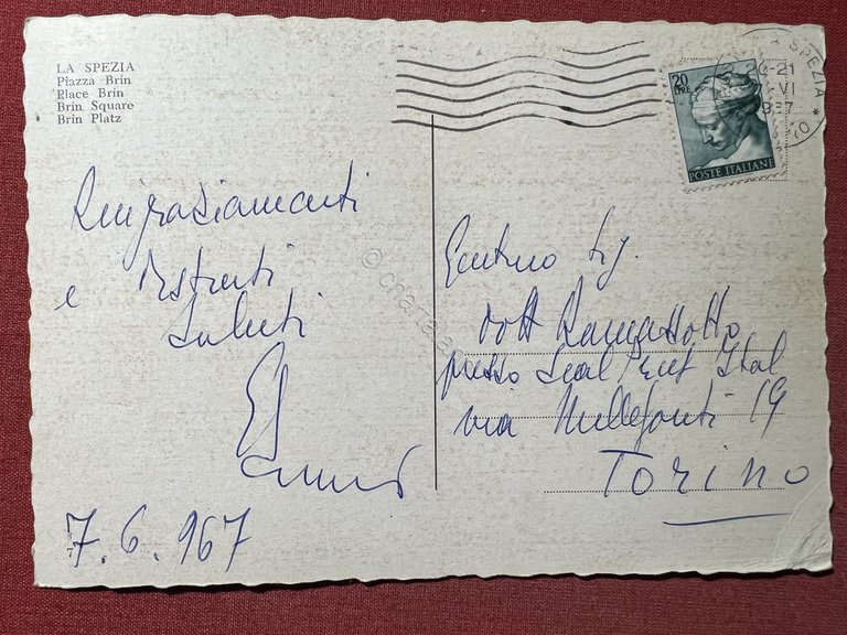 Cartolina - La Spezia - Piazza B. Brin - 1967 | Immagine Gallery 2