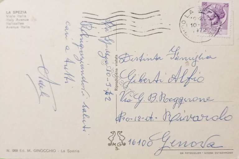 Cartolina - La Spezia - Viale Italia - 1972
