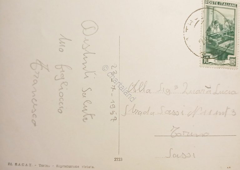 Cartolina - La Thuile - Seggiovia Les Suches - 1954 | Immagine Gallery 4