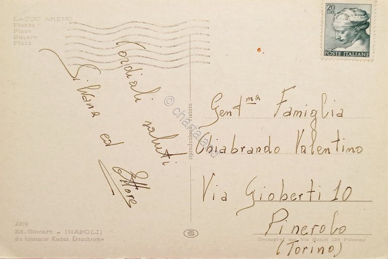 Cartolina - Lacco Ameno ( Napoli ) - Piazza - …