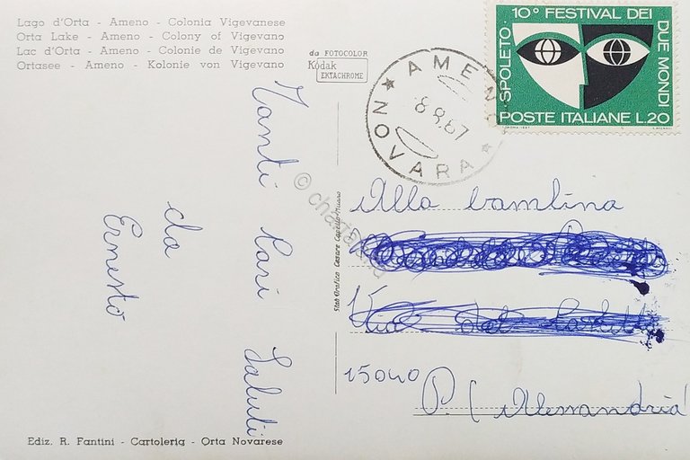 Cartolina - Lago d'Orta - Ameno - Colonia Vigevanese - …