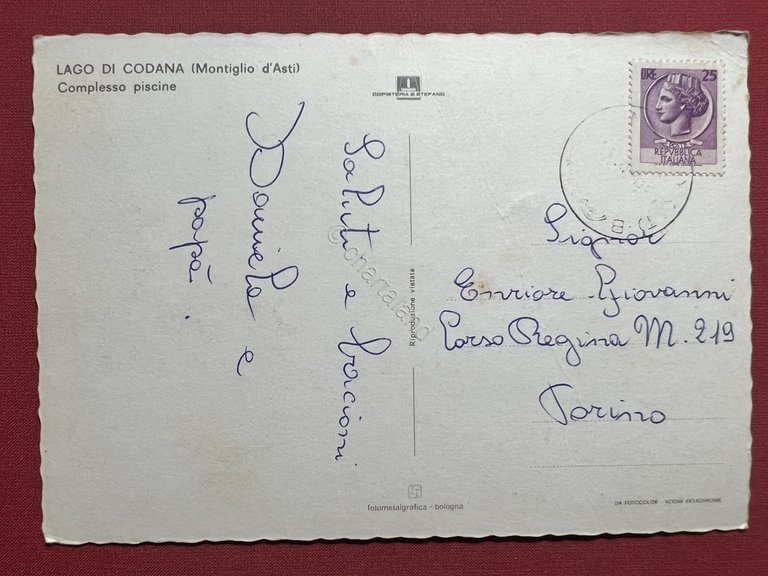 Cartolina - Lago di Codana ( Montiglio d'Asti ) - …