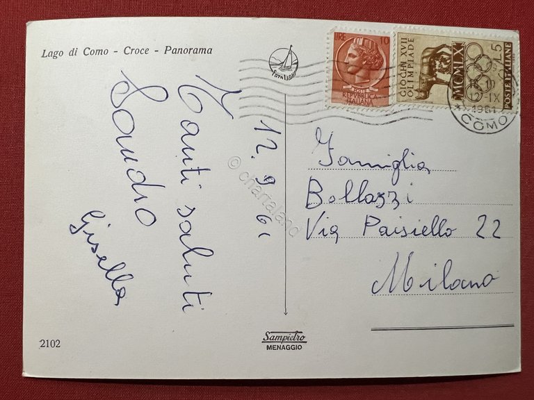Cartolina - Lago di Como - Croce - Panorama 1961 | Immagine Gallery 2