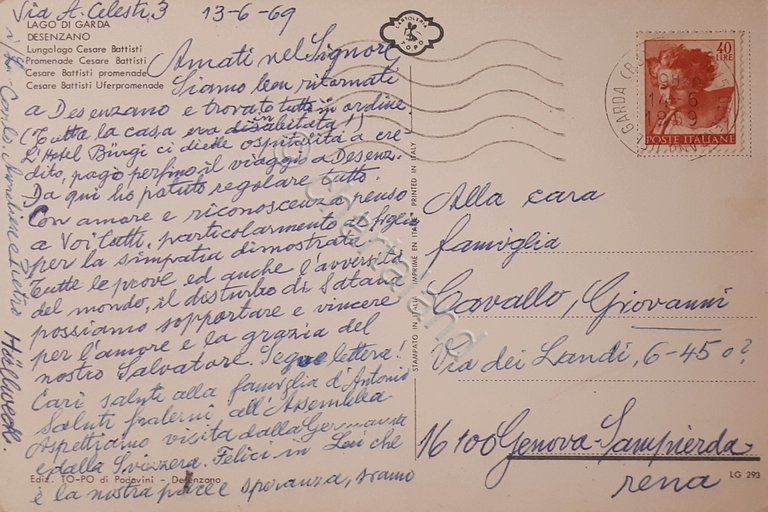 Cartolina - Lago di Garda - Desenzano - 1969