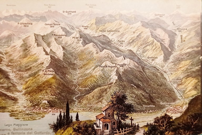 Cartolina - Lago Maggiore - Locarno - Bellinzona e ferrovia …