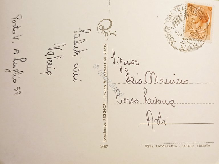 Cartolina - Lago Maggiore Sasso Cavalla sulla strada Laveno - …