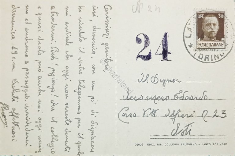 Cartolina - Lanzo Torinese - Collegio Salesiano - Monumento Beato …