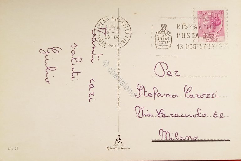 Cartolina - Laveno - vedute diverse - 1974