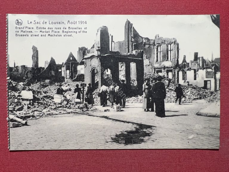 Cartolina - Le Sac de Louvain - Aout 1914
