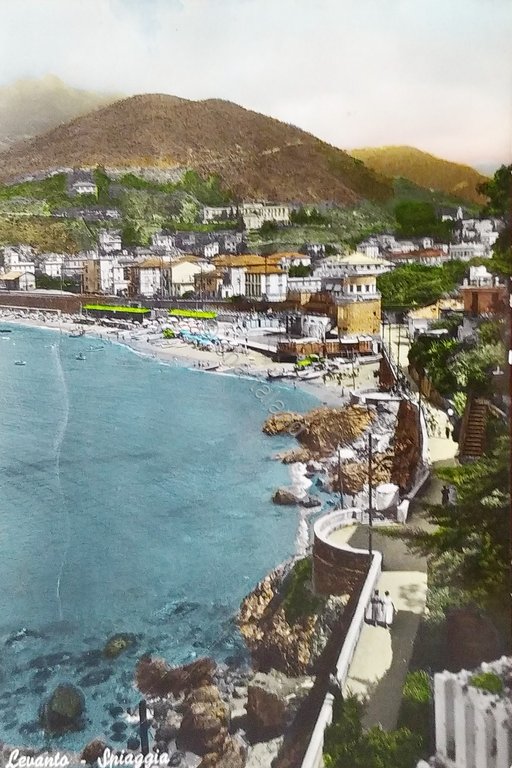 Cartolina - Levanto - Spiaggia - 1957