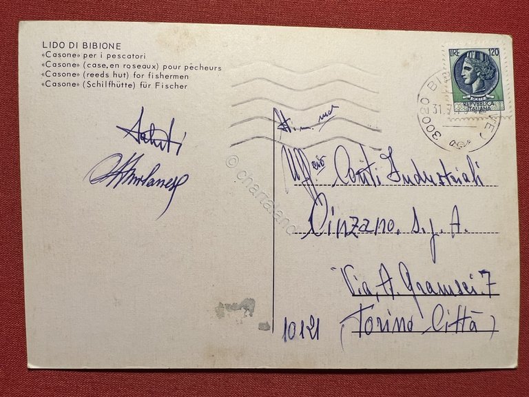 Cartolina - Lido di Bibione ( Venezia ) - Casone …
