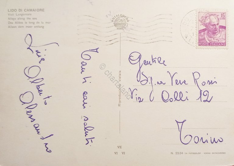 Cartolina - Lido di Camaiore - Viali Lungomare - 1950 …