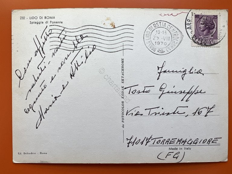 Cartolina - Lido di Roma - Spiaggia di Ponente - …