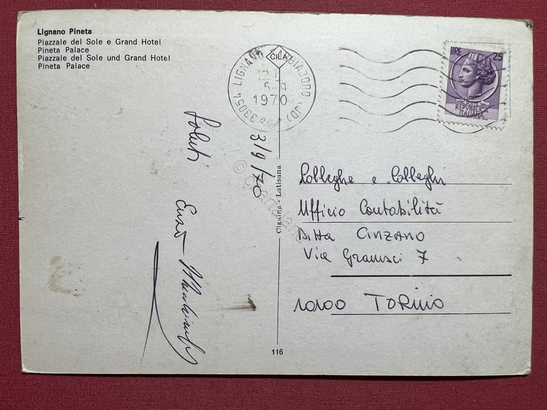 Cartolina - Lignano Pineta - Piazzale del Sole e Grand … | Immagine Gallery 4